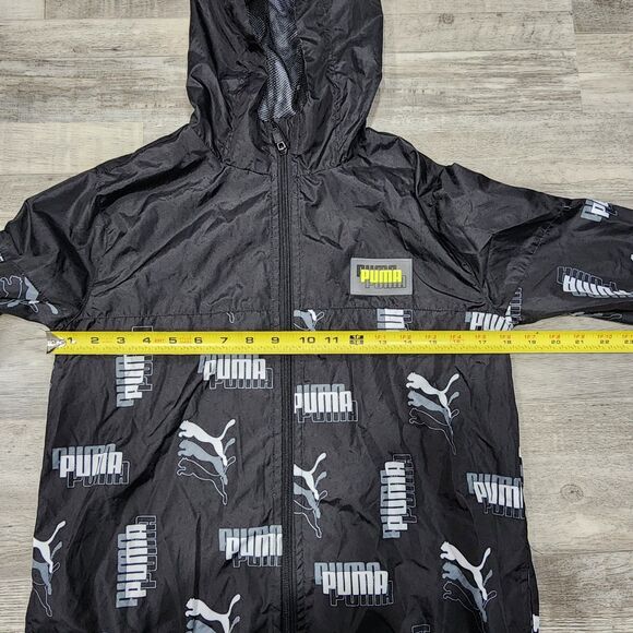 Puma Youth Rain Jacket Black & White Boy Sizes L(14-16) - Picture 3 of 7